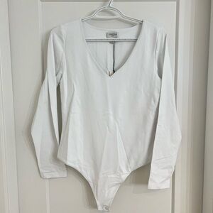 XL White Long Sleeve Bodysuit